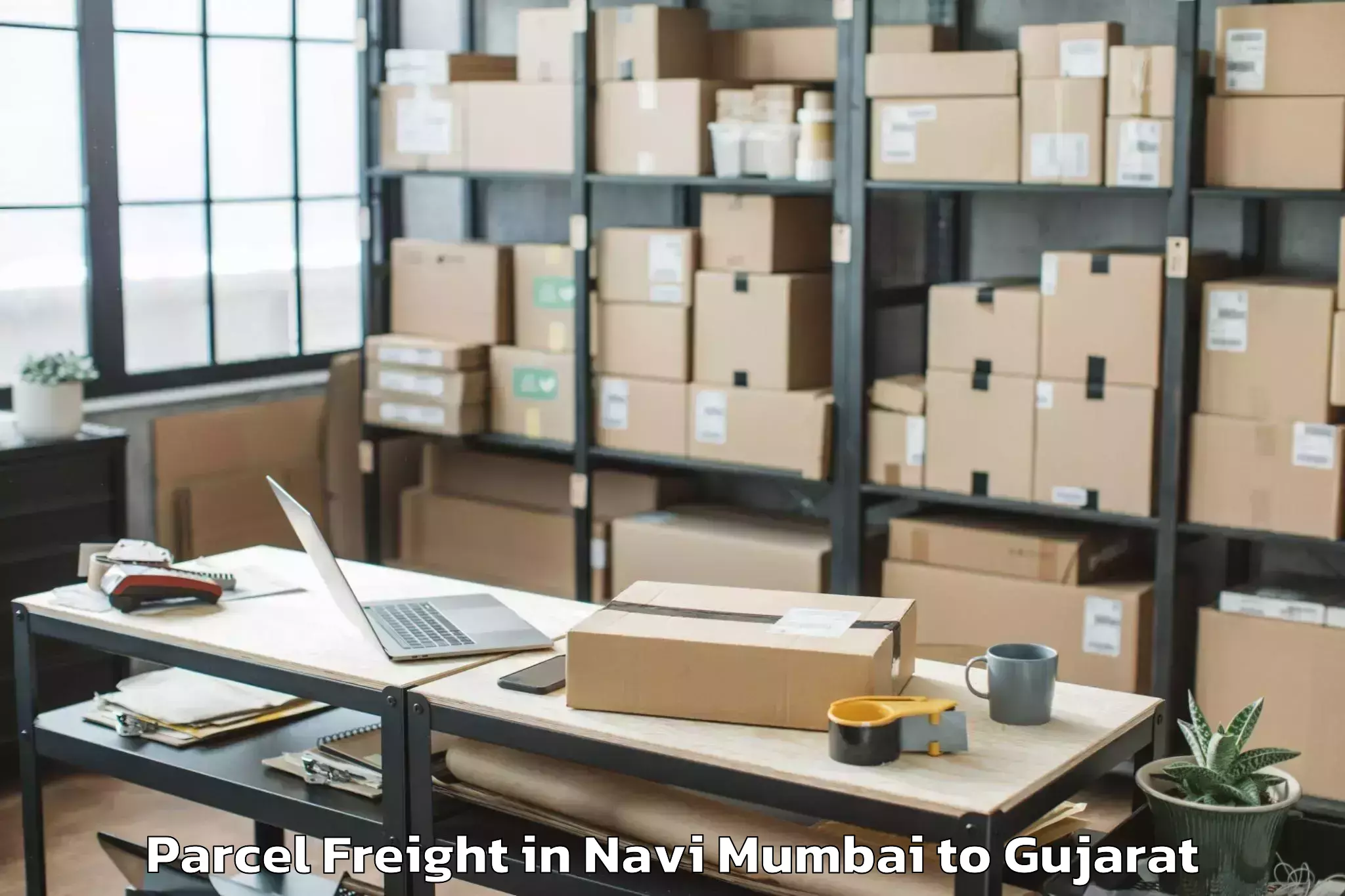 Hassle-Free Navi Mumbai to Wankaner Parcel Freight